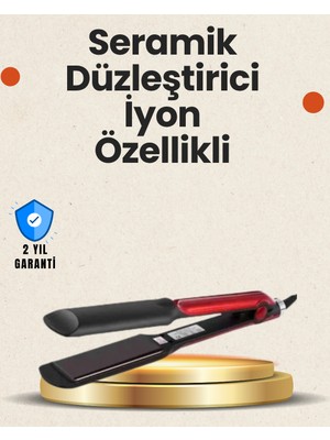 Elektriklenmeyi Azaltan Iyonlu Saç Düzleştirici – Titanyum Plaka ve Şık Tasarım