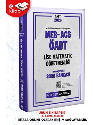 Pegem Akademi 2026 MEB-AGS ÖABT Lise Matematik Öğretmenliği Tamamı Çözümlü E-Kitap Eğitim Bilgileri