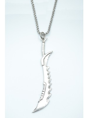 Alooya Kılıç Gümüş Kaplama Örme Zincir Kolye