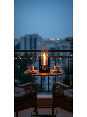 Demir Şömine Bioetanol Şömine Kokusuz Dumansız Sıvı Yakıtlı Pratik Masaüstü Taşınabilir Şömine