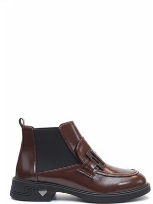 Ustalar Ayakkabı Kahverengi Rugan Kadın Bot  319.088-5004