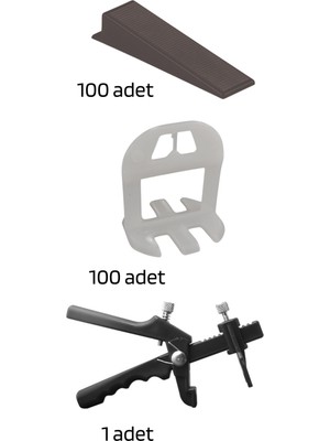 Sofdekor Seramik Seviye Tespit Derz Artı Uygulama SETI(100 Seviye 1 Mm, 100 S.takoz, 1 P.pense)