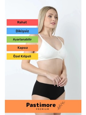 Enenstyle Fashıon Boutıque Kumaş Kilipsli Esnek Ayarlanabilir Dikişsiz Kadın Hamile Lohusa Siyah Emzirme Sütyeni