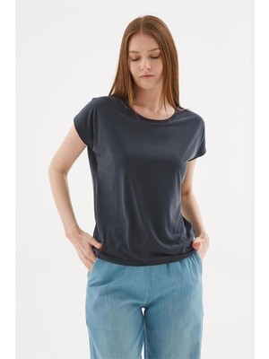 Nazen Giyim Bisiklet Yaka Kısa Kollu Siyah Kadın Bluz 0374-2Y5