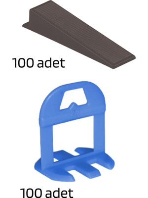 Sofdekor Seramik Seviye Tespit Derz Artı Takoz SET(100 Seviye 2.5 Mm, 100 S.takoz)