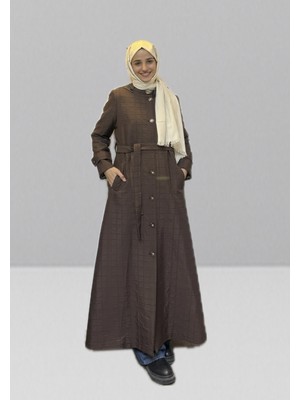 Arzugül Kadın Büyük Beden Mevsimlik Astarlı Düğmeli Kapitone Mont