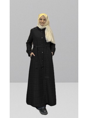 Arzugül Kadın Büyük Beden Mevsimlik Astarlı Düğmeli Kapitone Mont