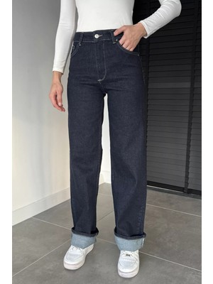 Gülseli Kadın Yüksek Bel Palazzo Jean Kot Pantolon P-00018894