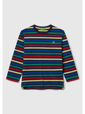 Benetton Erkek Bebek Çizgili Uzun Tshırt