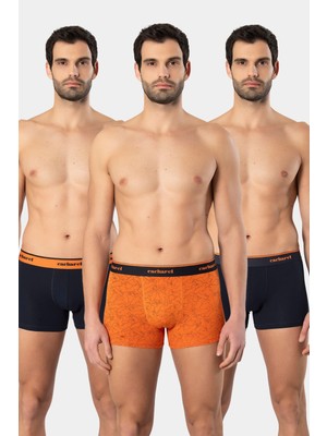 Cacharel Erkek Desenli Likralı Boxer 3'lü Paket 1339/LACIVERT 1