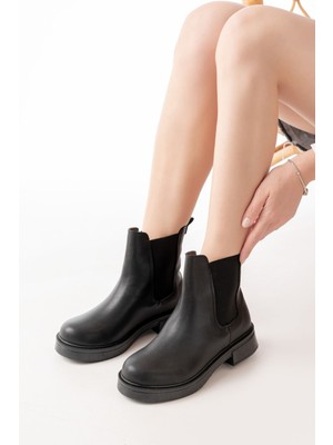 Zerenyus ZRİN-2137 Premium Siyah Lastikli Günlük Kadın Bot