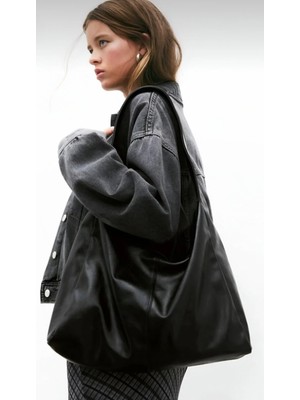 My Vintage Kadın Büyük Boy Omuz Tote Çanta Geniş Hacim