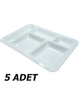 Geseus 5 Gözlü Kırılmaz Poliüretan Tabldot 5 Adet