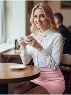 Pegu Pembe 2cm Kadife Lux Yaka Broş , Yaka İğnesi