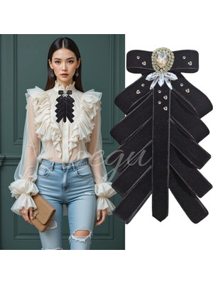 Pegu Bal Rengi Damla Taş Çok Katlı Siyah Kadife El Yapımı Broş