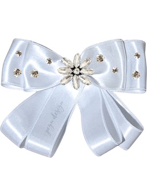 Pegu Taşlı,Beyaz Saten Yaka Çiçeği,Yaka Broş,Okul,Çanta,Şal,Gömlek Aksesuar