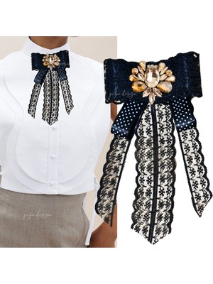 Pegu Taşlı,Siyah Dantel Yaka Çiçeği,Yaka Broş,Okul,Çanta,Şal,Gömlek Aksesuar