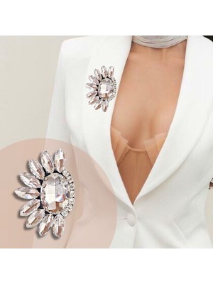 Pegu Çiçek Model Gümüş Renk Zirkon Taşlı El Yapımı ,Yaka Broş,Yaka Çiçeği,Okul,İş,Hediyelik