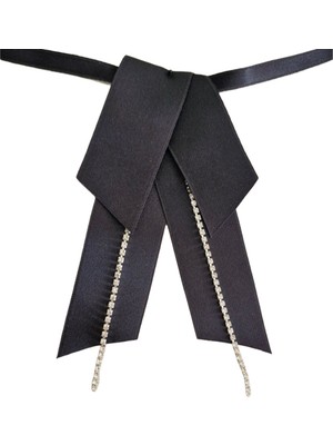 Pegu Taşlı, Siyah Saten,Kravat Yaka Çiçeği,Yaka Broş,Okul,Çanta,Şal,Gömlek Aksesuar