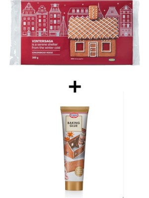 Empressco Kırmızı Ev Şeklinde Zencefilli Kurabiye ve Yenilebilir Yapıştırıcı Seti
