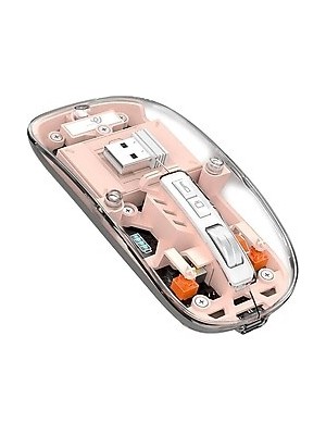 Hk Tech Transparan Kablosuz Şarjlı + Bluetooth+ Wireless Mouse