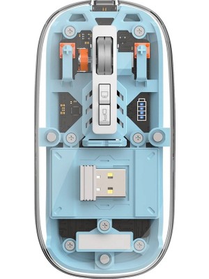 Hk Tech Transparan Kablosuz Şarjlı + Bluetooth+ Wireless Mouse