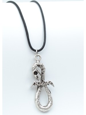 Alooya Metallica Gümüş Kaplama Deri İp Kolye