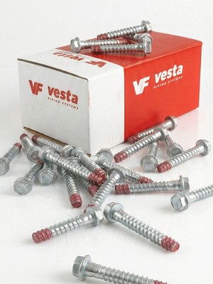Vesta Vcs Beton Vidası 16X100 20'li Paket| Flanşlı Altıgen Başlı Yüksek Tutunma Beton Vida