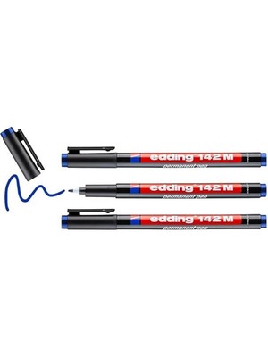 AyrStore , 142 M Permanent Kalem, Asetat Kalemi, Mavi, 3'lü Set, 1 mm Yuvarlak Uç