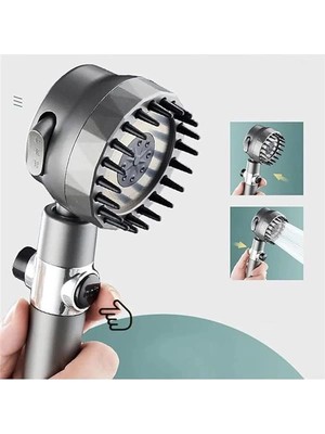 AyrStore Masajlı Çok Fonksiyonlu Ayarlanabilir Filtreli Arıtmalı Krom Duş Başlığı El Duşu 3 Modlu