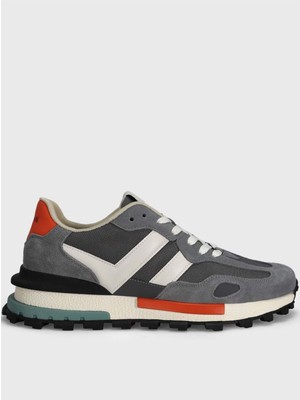 Lufian Auke Sneaker Erkek Deri Ayakkabı Gri