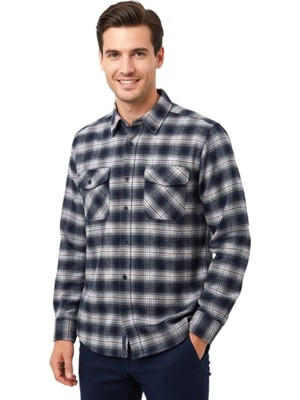 Wolente Erkek Kışlık Çift Cep Kapaklı Gömlek BGL-ST04933