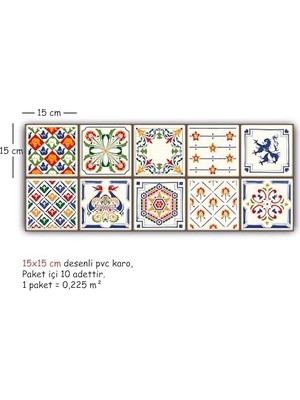 Storemax Kendinden Yapışkanlı Oyun Desenli Pvc, Yapışkanlı Kaplama, Çıkartması, Zemin Duvar Karosu 10X10 cm (20 Adet/0,20 M2)