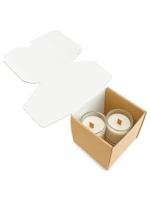 Storemax Ns-Era Dekoratif Vanilya Tarçın Portakal Kokulu Ahşap Fitil Doğal 40 ml Kutulu Hediyelik Mum Şat Bardak 2'li Set Mum