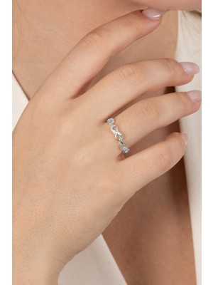 Söğütlü Silver 925 Ayar Gümüş Yüzük Rodyumlu Zirkon Taşlı Sonsuzluk Modeli Ayarlamalı Yüzük SGTL13131RODAJ