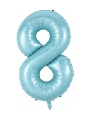 Storemax 8 Açık Mavi Renk Rakam Folyo Balon 80 cm