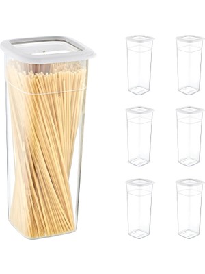 Storemax 6'lı Set Skali Kare Saklama Kabı Beyaz 2140 ml