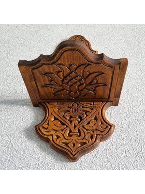 Storemax Ahşap Mumluk Duvar Rafı Gaz Lambası Duvar Standı Rustik Duvar Dekoru