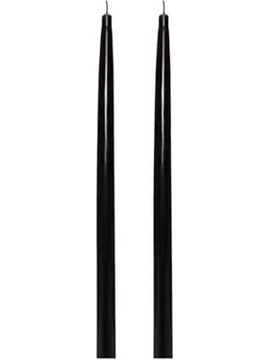 Storemax 2'li Siyah Konik Şamdan Mum Seti