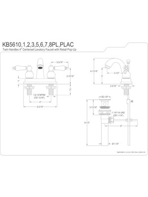 Storemax KB5618PL Restorasyon 4 Inç Lavabo Bataryası, Fırçalanmış Nikel