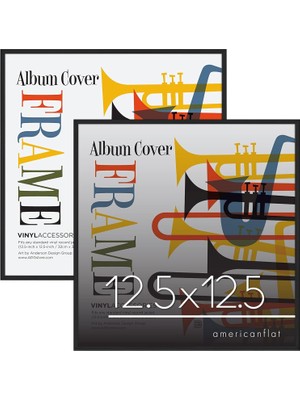 Storemax Americanflat 12,5 x 12,5 Parlak Pleksiglas ve Şık Minimalist Tasarımlı Siyah Alüminyum Albüm Çerçevesi - Duvara Monte - Asma Donanımı Dahil (2 Paket)