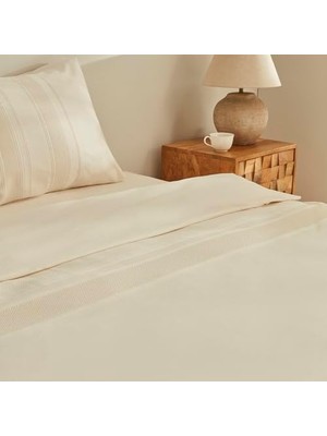 Storemax Sesy Armürlü Çift Kişilik Nevresim Takımı Ekru