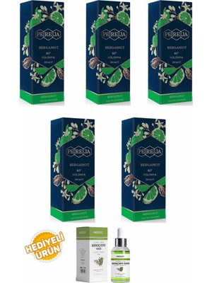 Pereja Bergamot Kolonya 250 ml Cam Şişe 5 Li Set