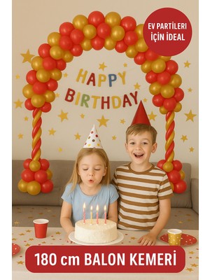 Toyfest 180 cm Balon Kemeri Seti – Doğum Günü Parti Süsleme ve Kolay Kurulum Dekor