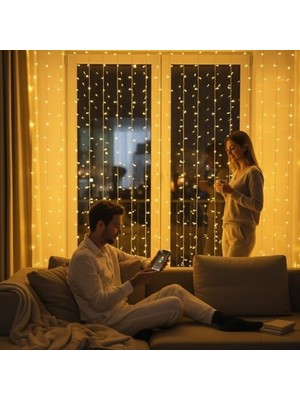 Storemax 3x2 Metre Fişli 216 LED Saçak Işık Zinciri – Dekoratif Yılbaşı Aydınlatması, Ev, Salon, Balkon ve Perde Süslemeleri Için Işık Zinciri, Parti ve Doğum Günleri Için Özel Dekor