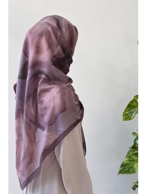 Ande Tesettür Soft Rose Desen Pamuk Eşarp - Vizon