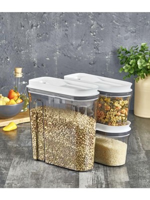 Storemax Ahmet 3 Lü Lüks Erzak Kabı 4l 2l 2 L Füme, Füme