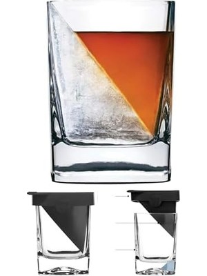 Storemax 1 Adet Buz Kama Kokteyl Bardağı – Silikon Kalıp ve Cam Bardak Seti, Yavaş Eriyen Buz ile Viski & Kokteyller Için Özel Tasarım