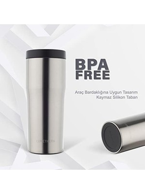 Storemax Sızdırmaz Vakumlu Çıft Katmanlı Çelik Bardak Termos 480 ml 6 Saat Sıcak / 12 Saat Soğuk - Metalik Gri