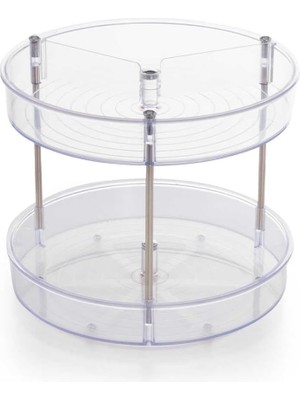 Storemax M-E64-16 Elpida Iki Katlı Döner Raf, 20 x 23 Cm, Şeffaf